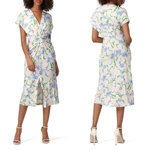 Prabal Gurung Brushstroke Floral Twist Midi Dress